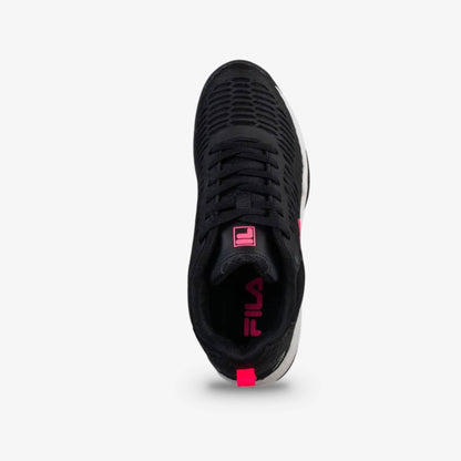 Tenis Fila Court Glide Mujer Negro Rosa