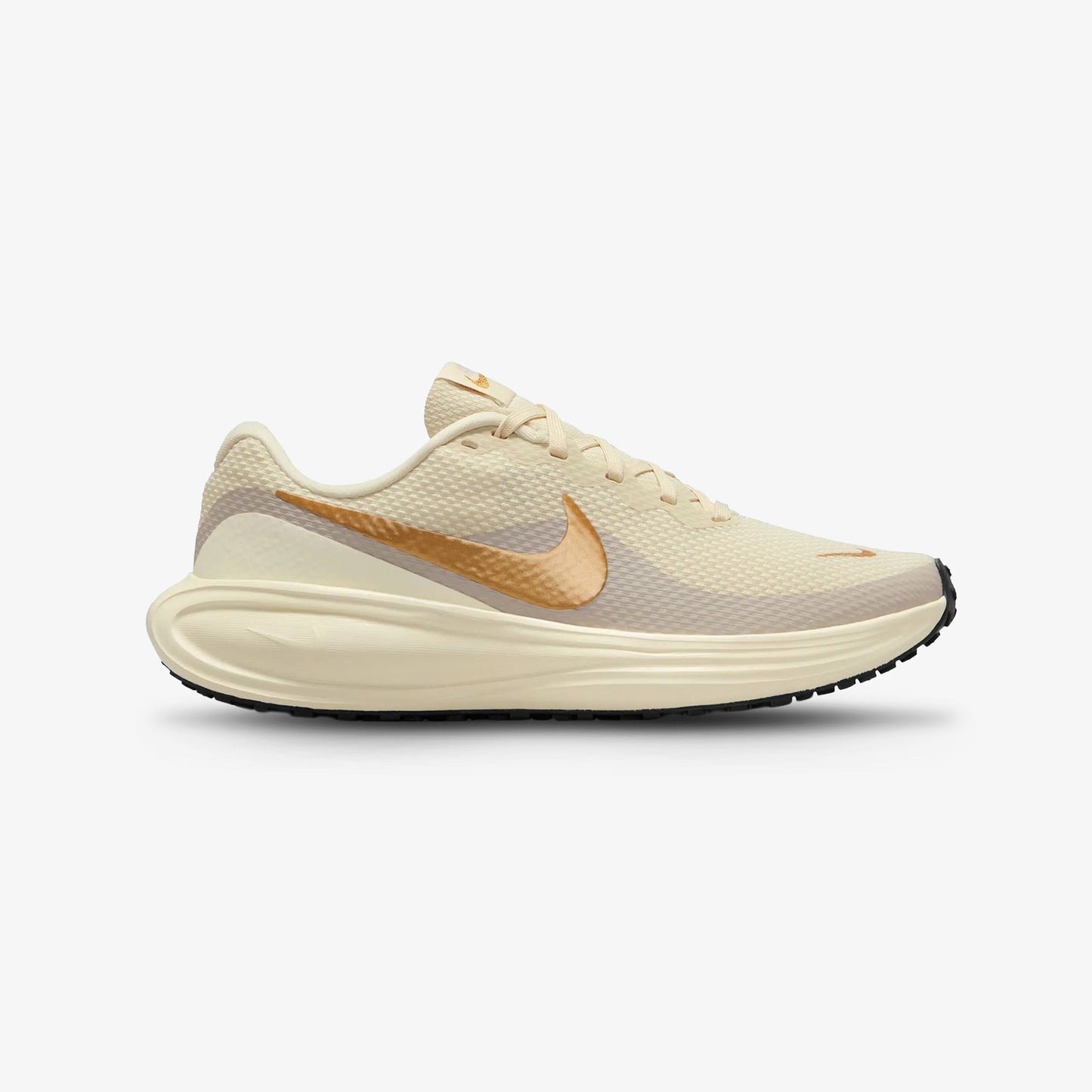 Tenis Nike Revolution 8 Mujer Beige Dorado