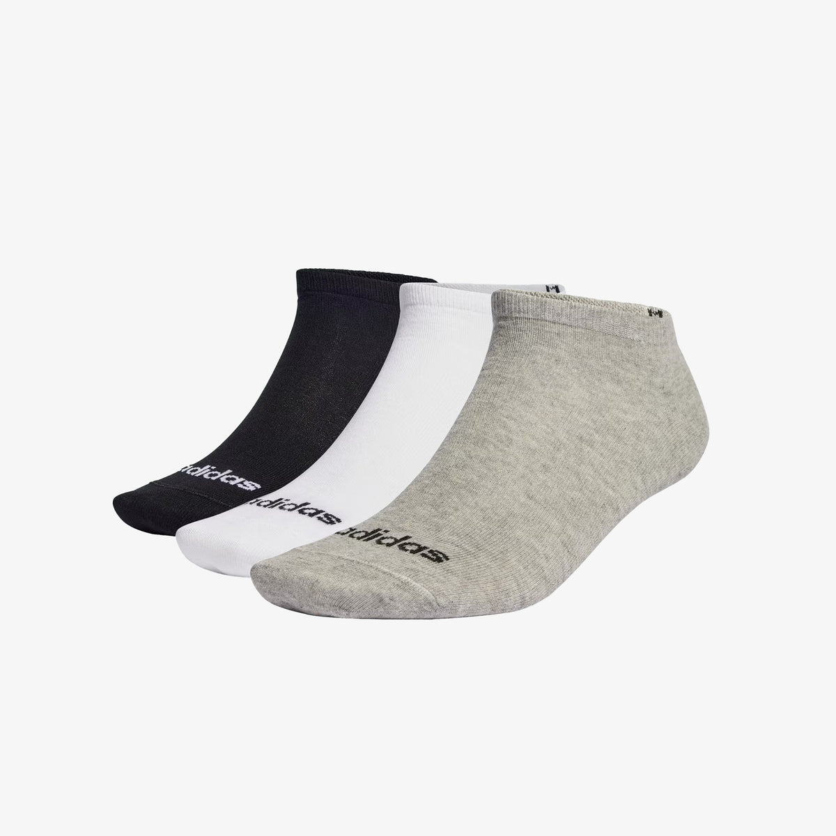 Medias Adidas 3 Pack Thin Linear Unisex Gris Blanco Negro