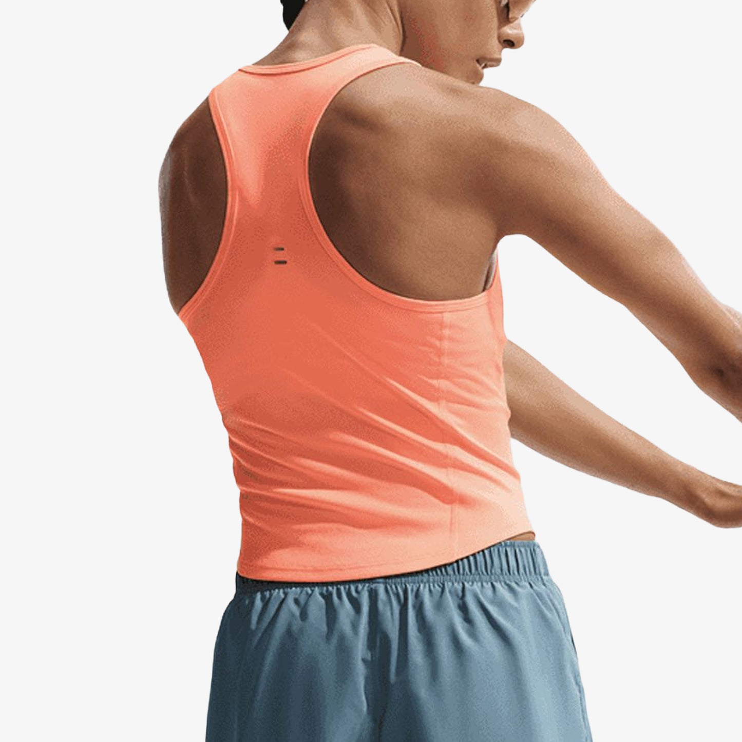 Camiseta Nike Tempo Swoosh Run Df Tank Mujer Naranja