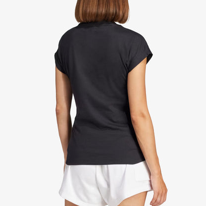 Camiseta de Algodón Essentials Linear Adidas Mujer Negro