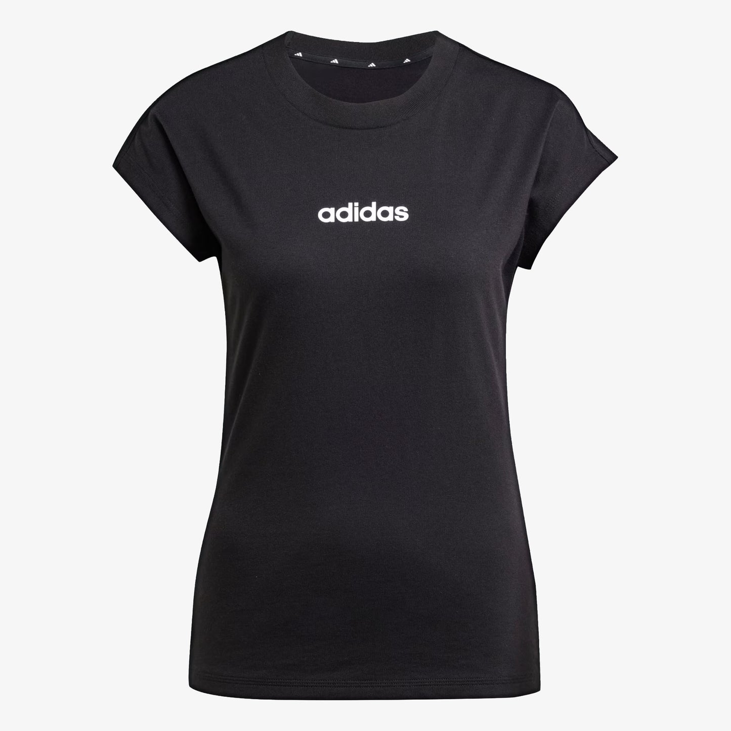 Camiseta de Algodón Essentials Linear Adidas Mujer Negro