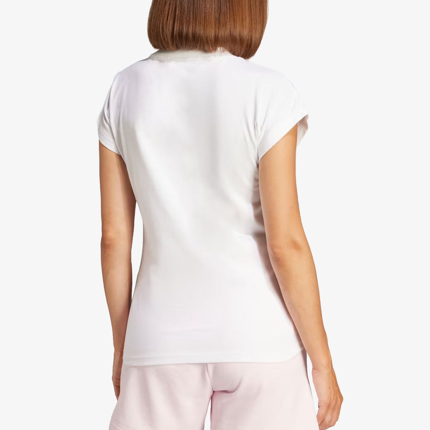 Camiseta de Algodón Essentials Linear Adidas Mujer Blanco