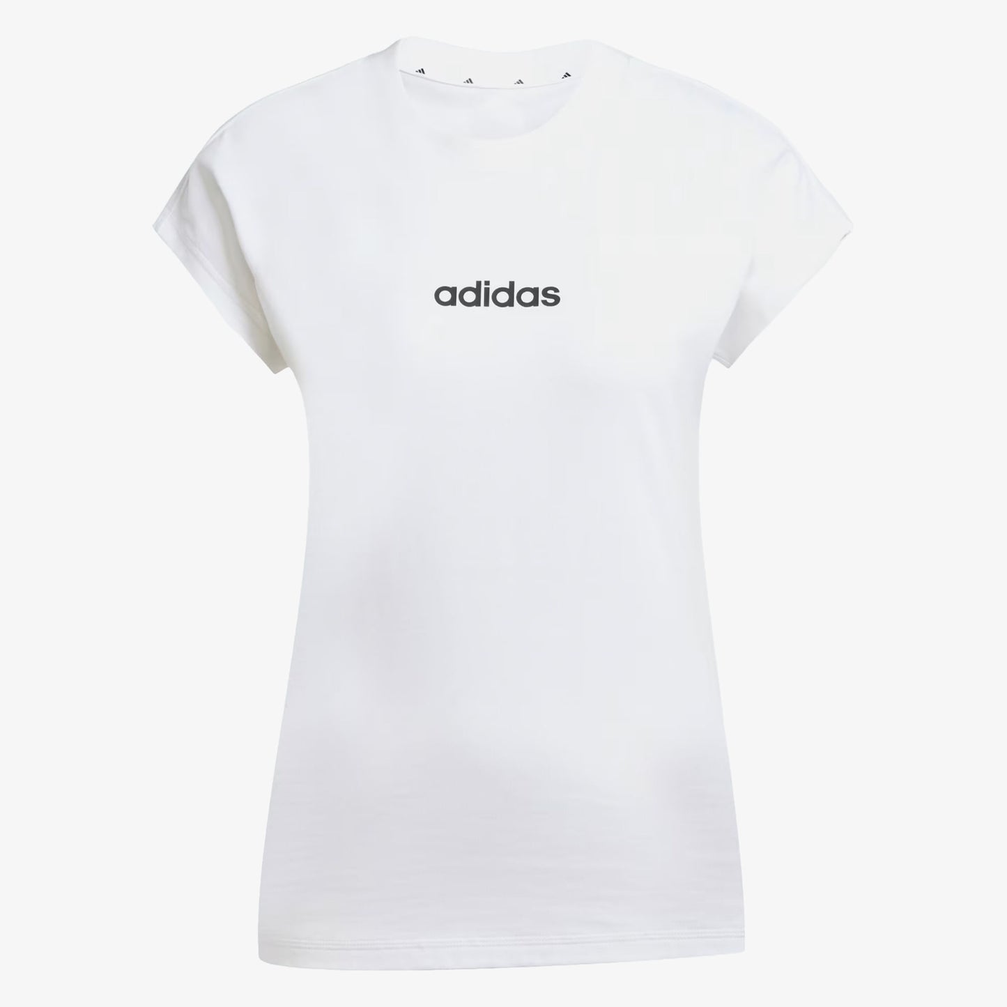Camiseta de Algodón Essentials Linear Adidas Mujer Blanco