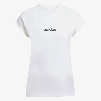 Camiseta de Algodón Essentials Linear Adidas Mujer Blanco