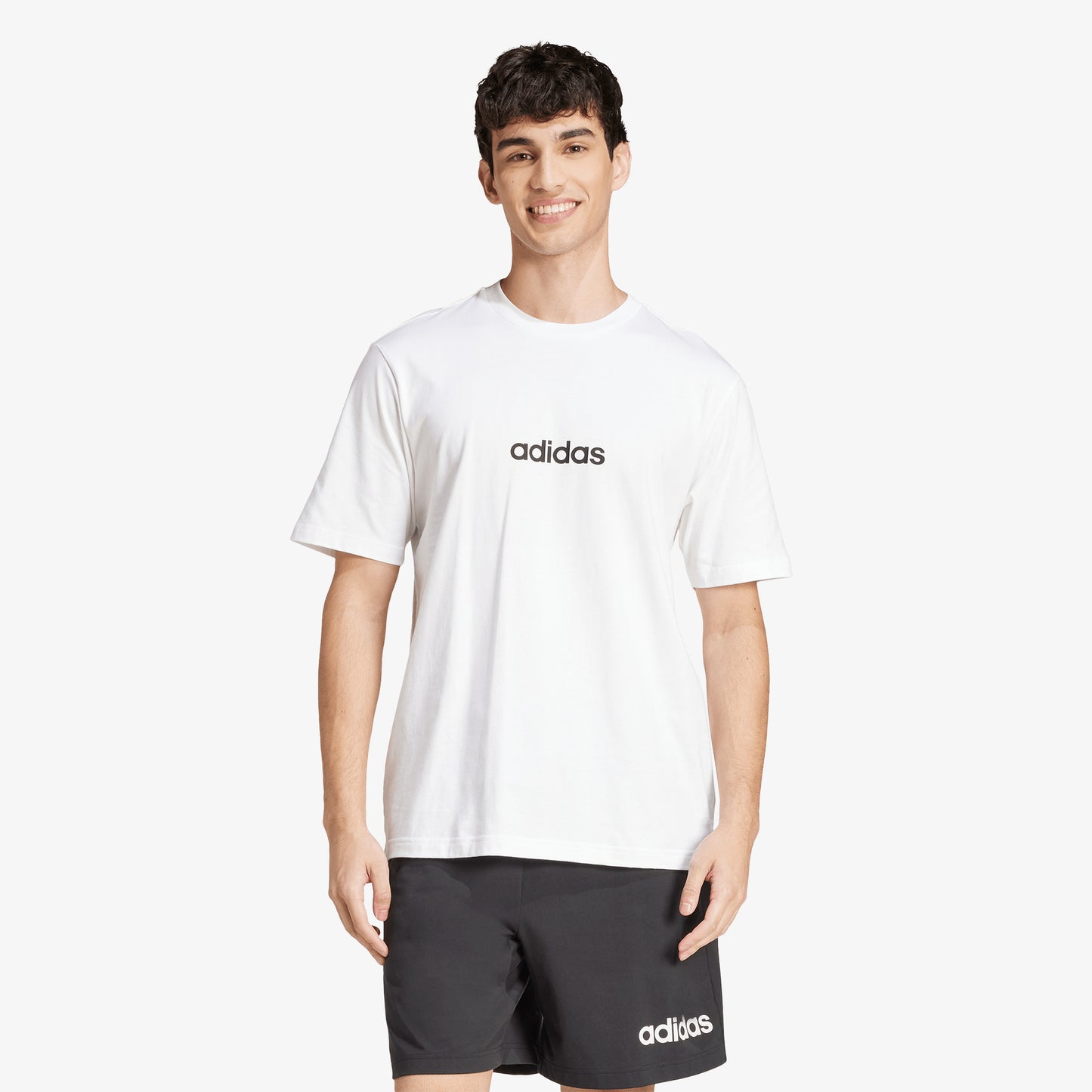 Camiseta Adidas Essentials Linear Single Jersey Hombre Blanco