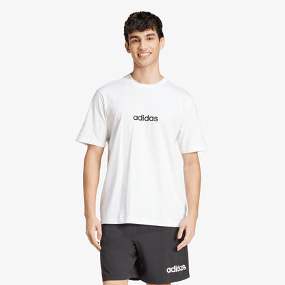Camiseta Adidas Essentials Linear Single Jersey Hombre Blanco