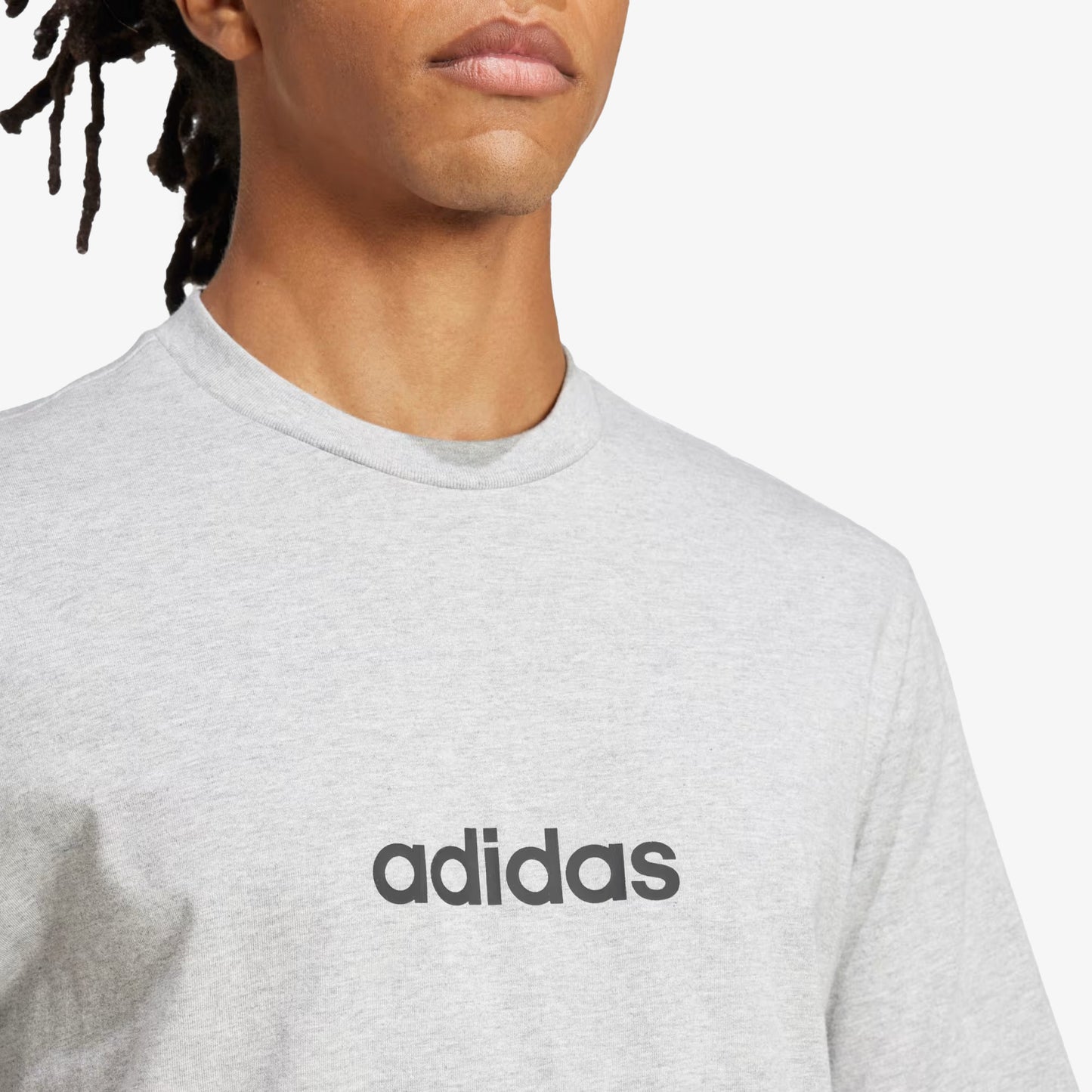 Camiseta Adidas Essentials Linear Single Jersey Hombre Gris