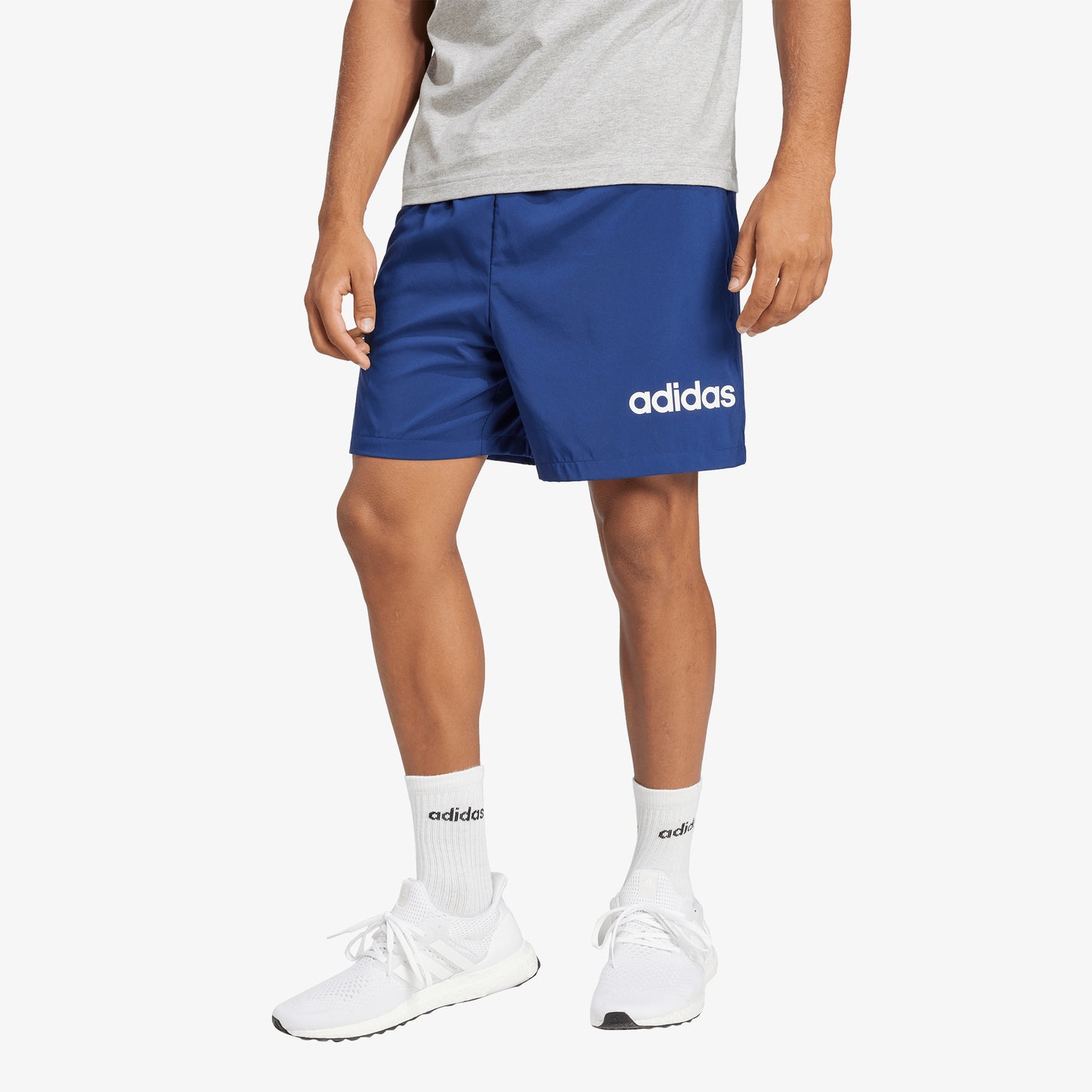 Pantaloneta Adidas Essentials Linear Logo Hombre Azul