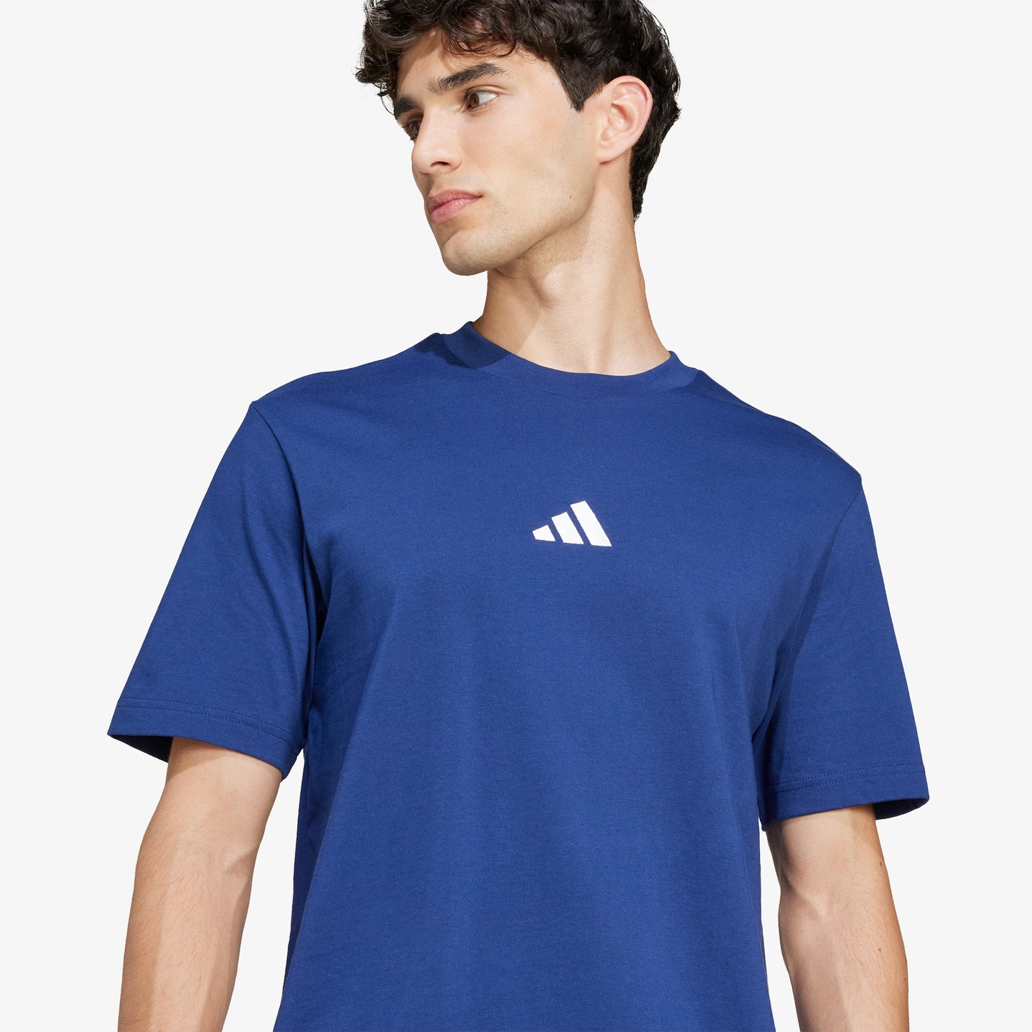 Camiseta Adidas Essentials Small Logo Hombre Azul