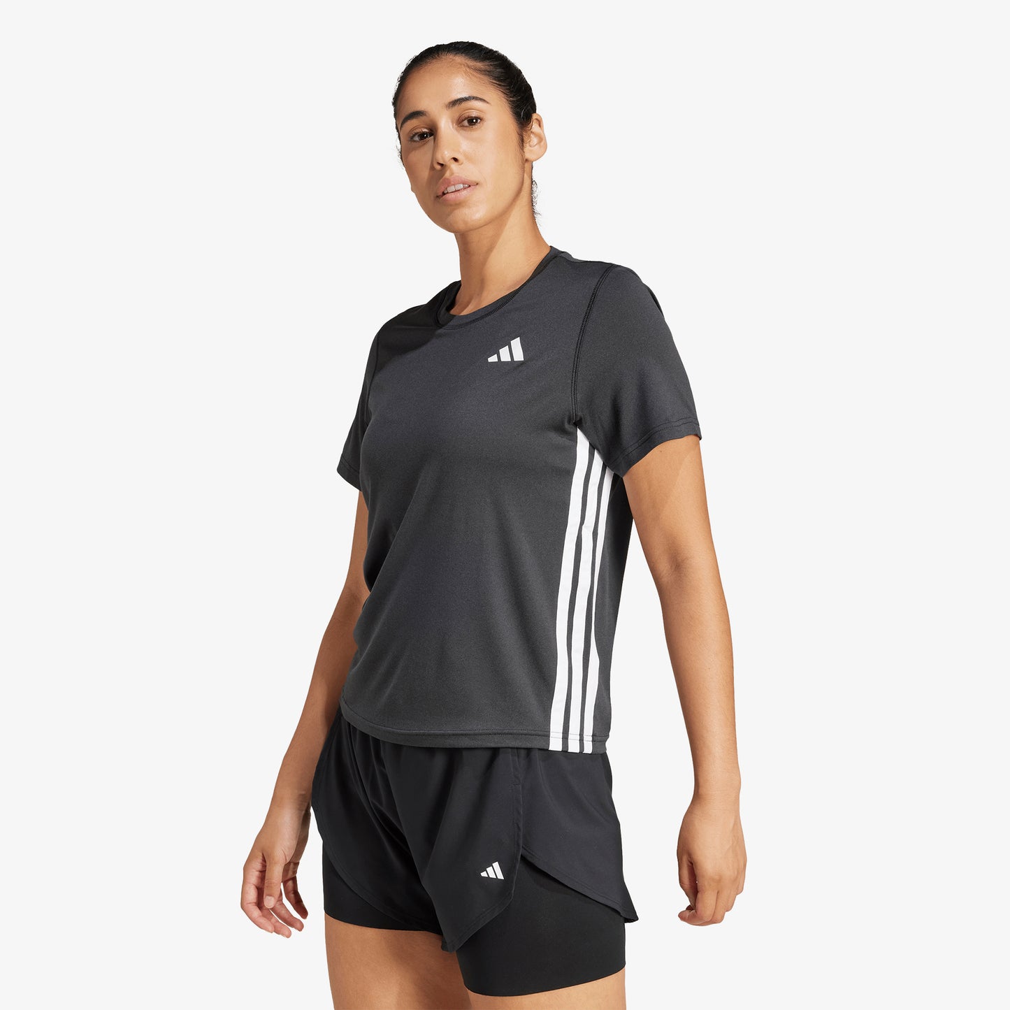 Camiseta Adidas Essentials 3 Tiras Mujer Negro