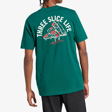 Camiseta Adidas Lounge Pizza Hombre Verde Estampada