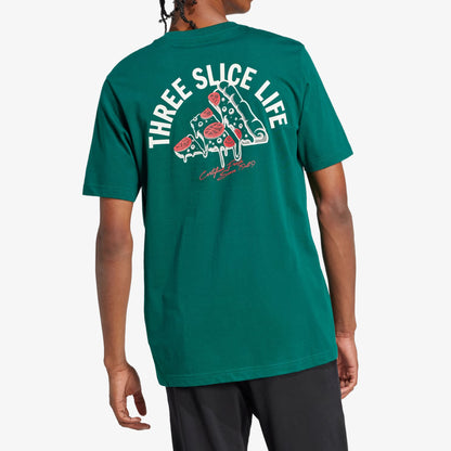 Camiseta Adidas Lounge Pizza Hombre Verde Estampada