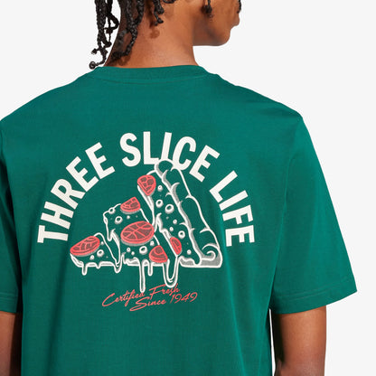 Camiseta Adidas Lounge Pizza Hombre Verde Estampada