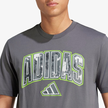 Camiseta Adidas Graphic Script Camuflaje Hombre Gris