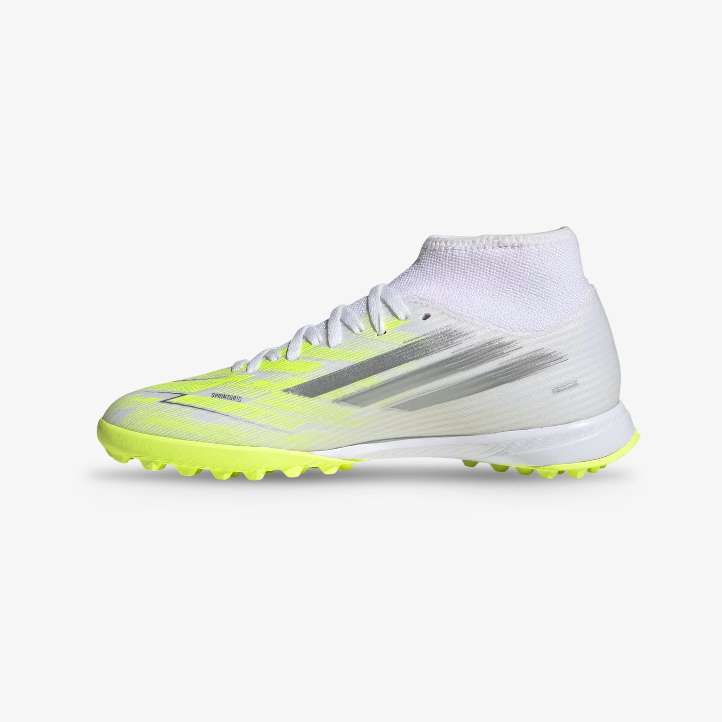 Guayos Sintética Adidas F50 Spark Fusion Club Mujer Blanco Amarillo