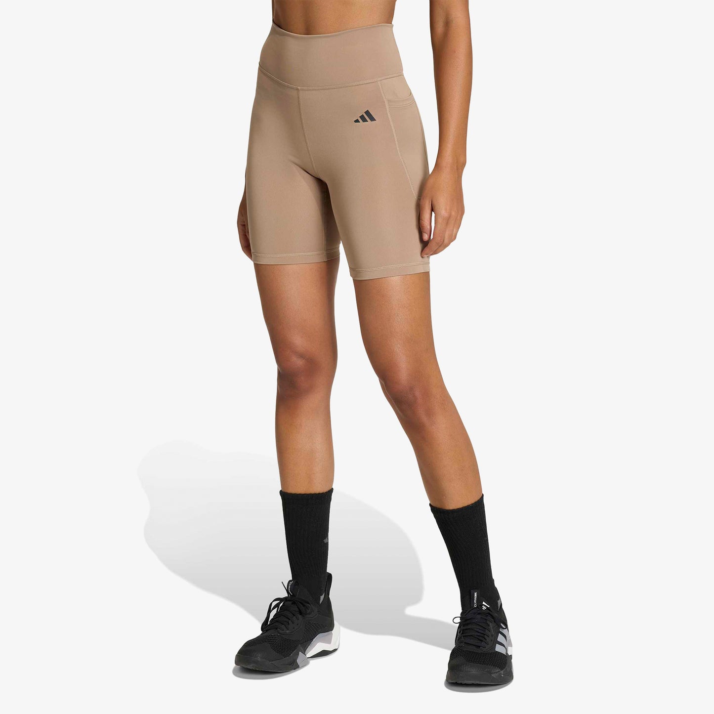 Licra Corta Adidas Optime Essentials Stash Mujer Café