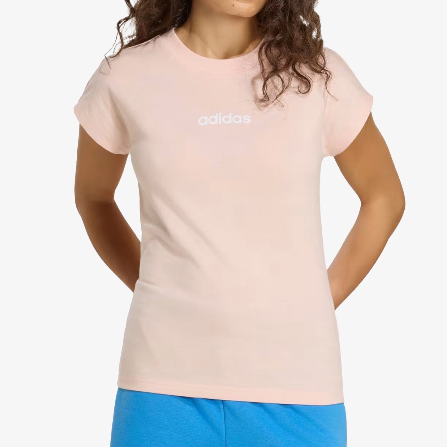Camiseta Adidas Essentials Linear Mujer Rosa