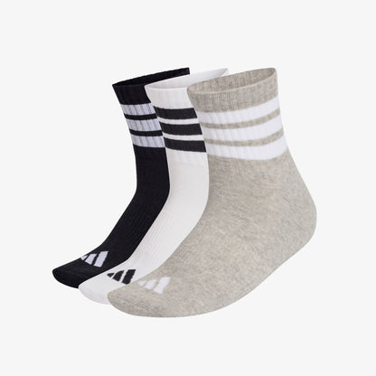 Medias Adidas Sportswear 3P Unisex Blanco Negro Gris