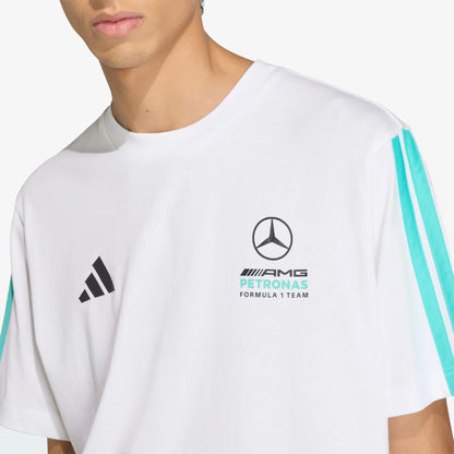 Camiseta Adidas Dna Mercedes Hombre Blanco Azul