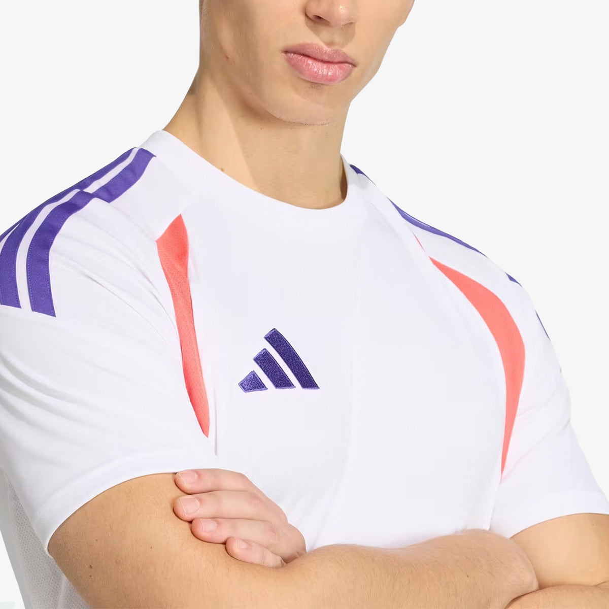Camiseta Adidas Tiro26 Hombre Blanco Morado