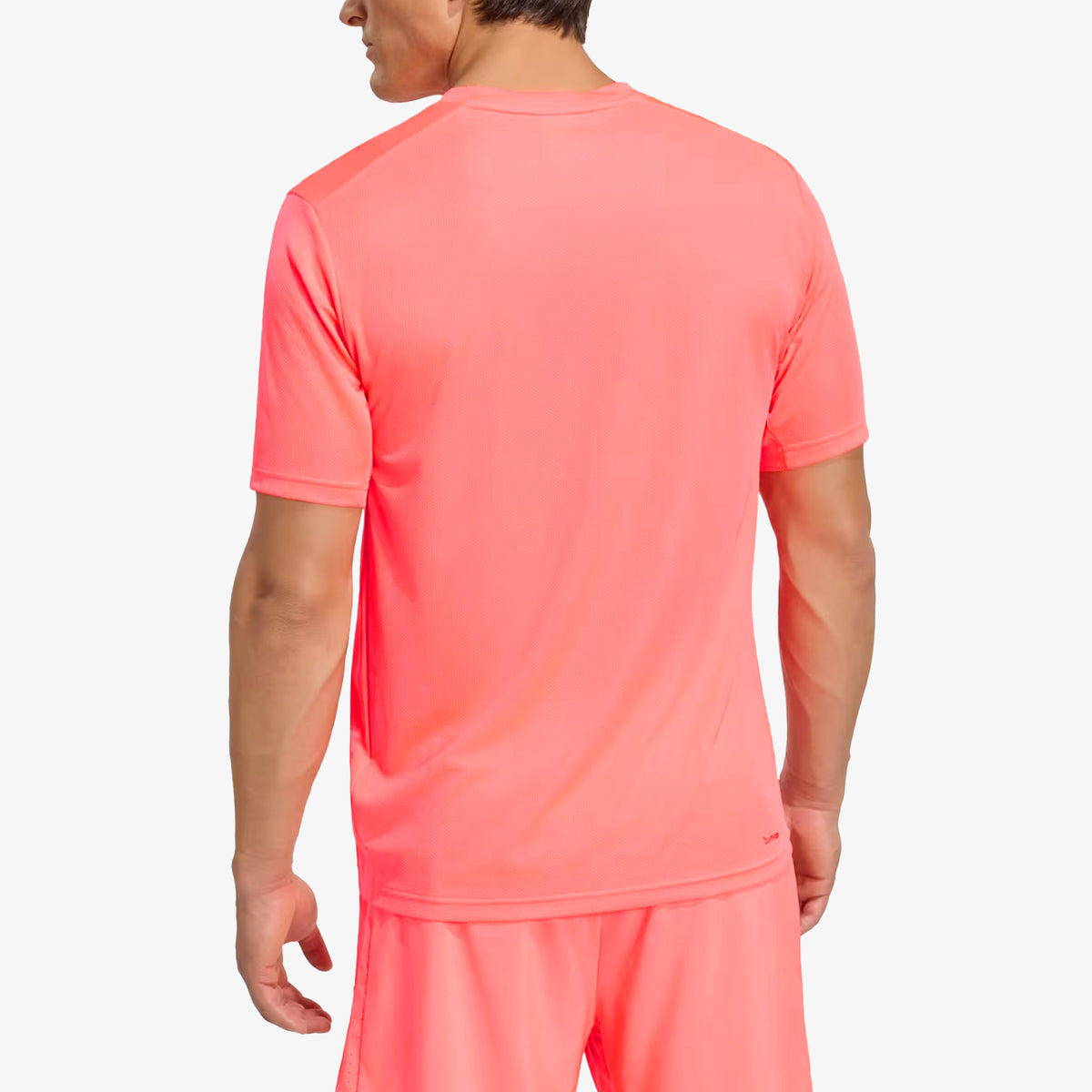 Camiseta Adidas Workout Essentials Hombre Coral Neón