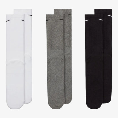 Medias Nike 3P Everyday Cushioned Unisex Negro Gris Blanco