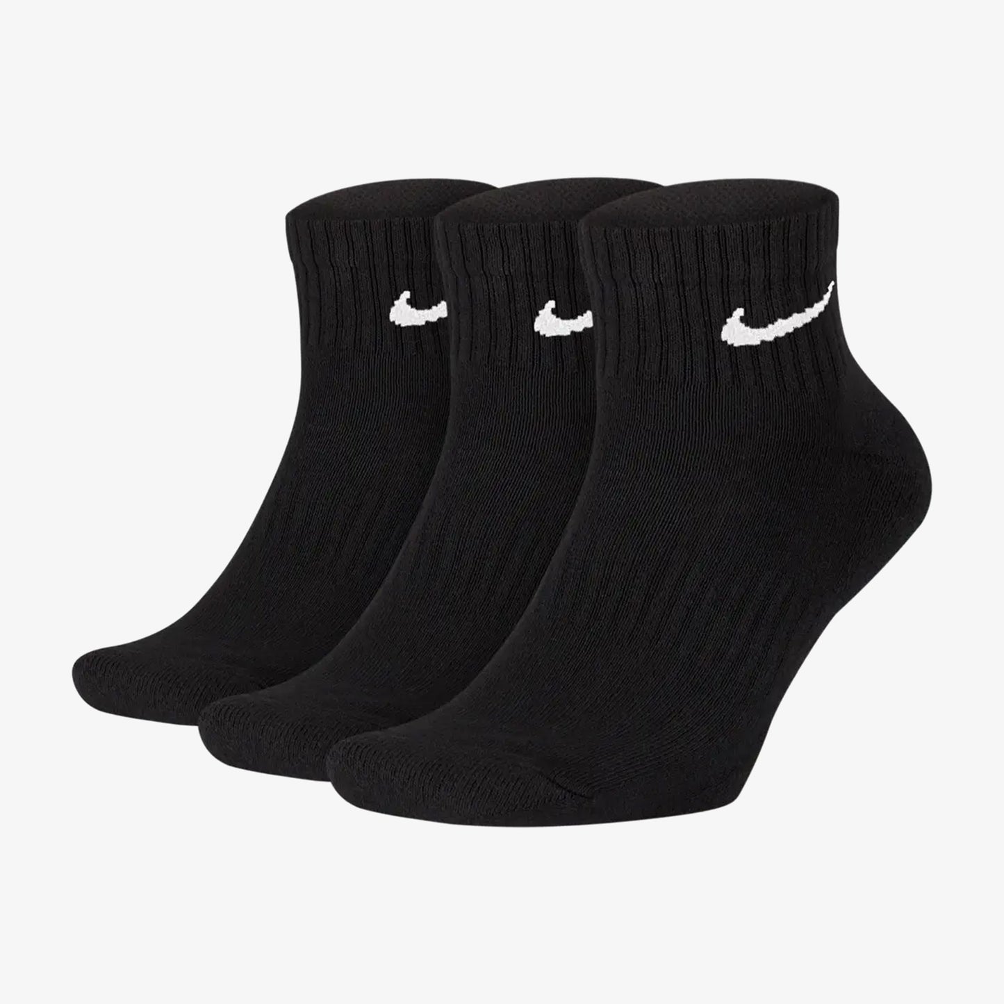 Medias Nike 3P Everyday Cushioned Al Tobillo Unisex Negro