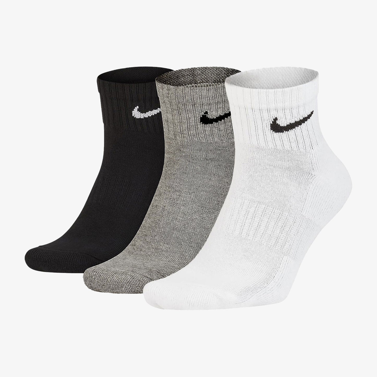 Medias Nike 3P Everyday Cushioned Unisex Blanco Gris Negro