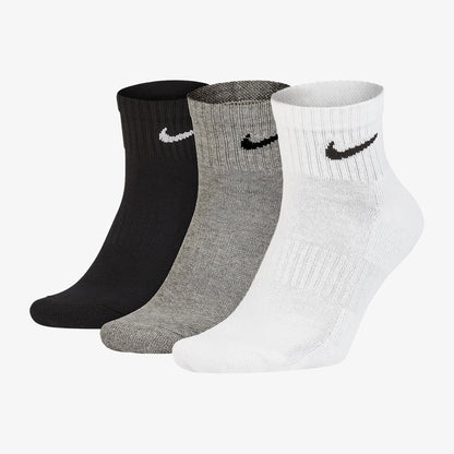 Medias Nike 3P Everyday Cushioned Unisex Blanco Gris Negro