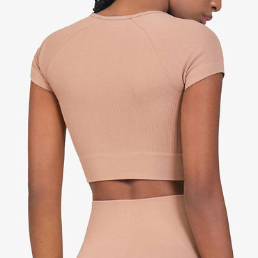 Blusa Corta Wonder Feel Mujer Maya Café